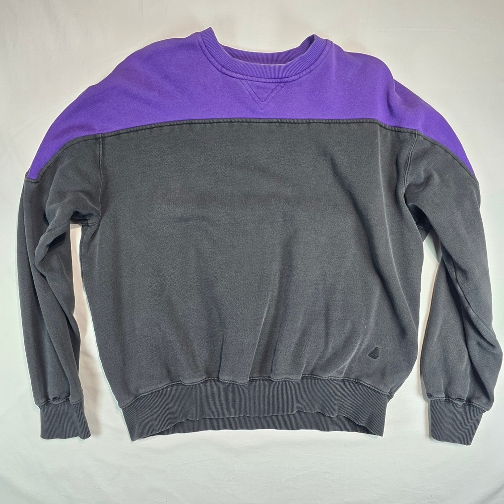 Vintage Nordstrom Crewneck Sweatshirt Mens XL Purple Gray Colorblock Distressed